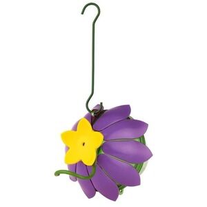 So‎ Real Single Flower Hummingbird Feeder, Purple / NEW